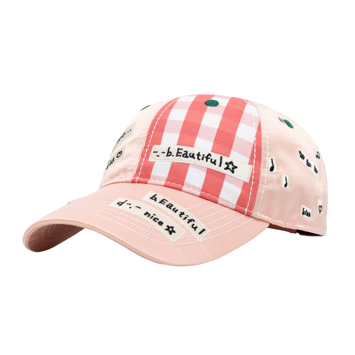 b.Eautiful x SHOMAMITANI Kiss <3 Low Profile Hat｜Pink Satin