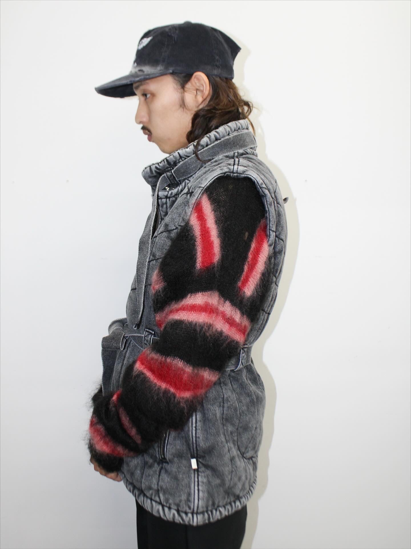DENIM PUFF JACKET｜BLACK