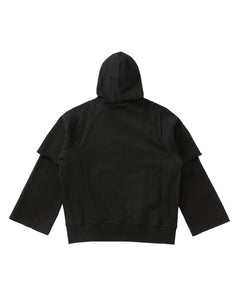 DOUBLE SLEEVE HOODIE｜BLACK