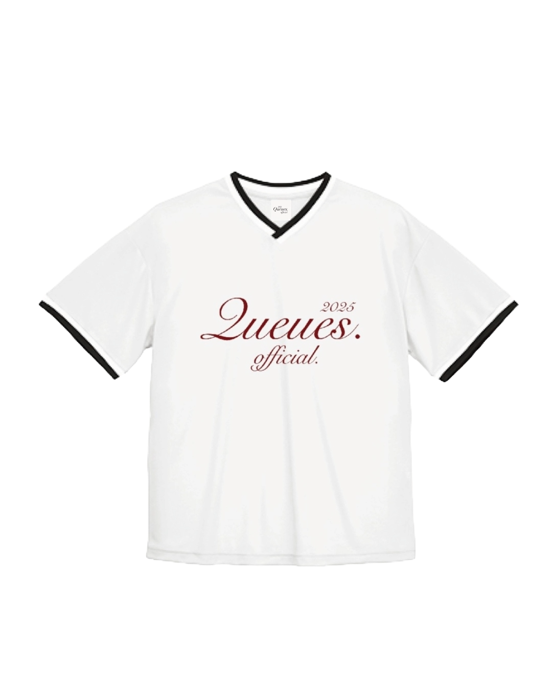 QUEUES GAME TSHIRT｜WHITE × CRIMSON
