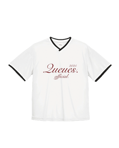 QUEUES GAME TSHIRT｜WHITE × CRIMSON