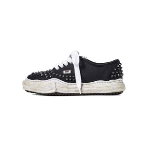 BAKER Original Sole Studded Paint Canvas Low-Top Sneaker ｜Black