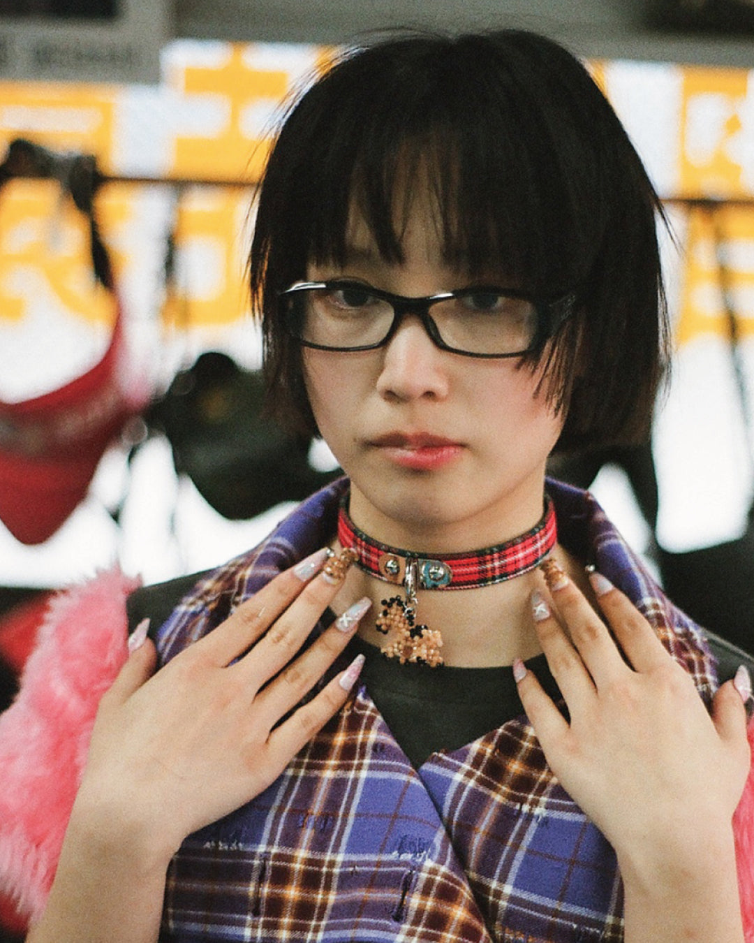 CHECK HOUSE PENDANT CHOKER