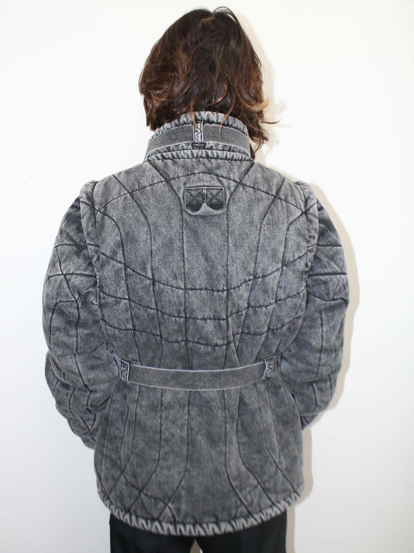 DENIM PUFF JACKET｜BLACK