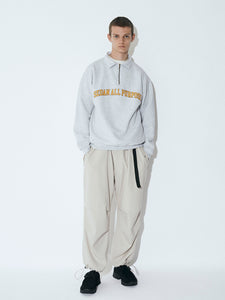 ARCH LOGO QUARTER ZIP SWEATSHIRT｜ASH