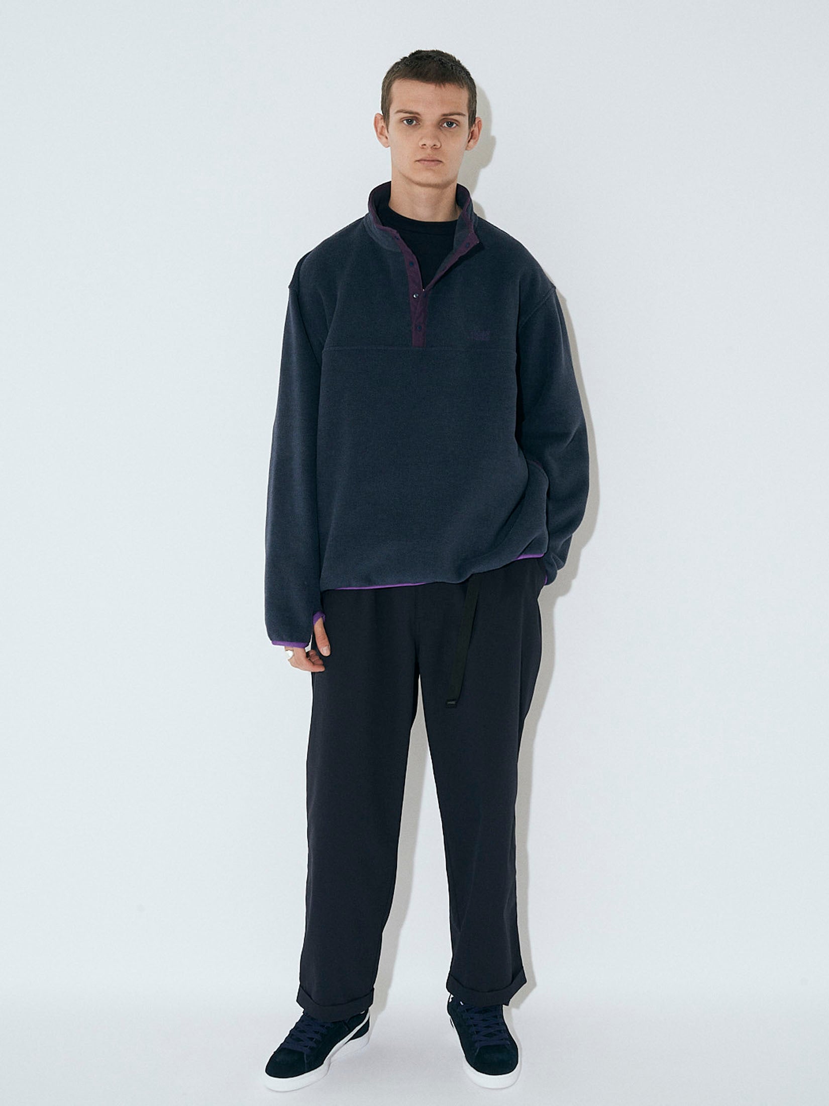 FLEECE SNAP PULLOVER｜NAVY