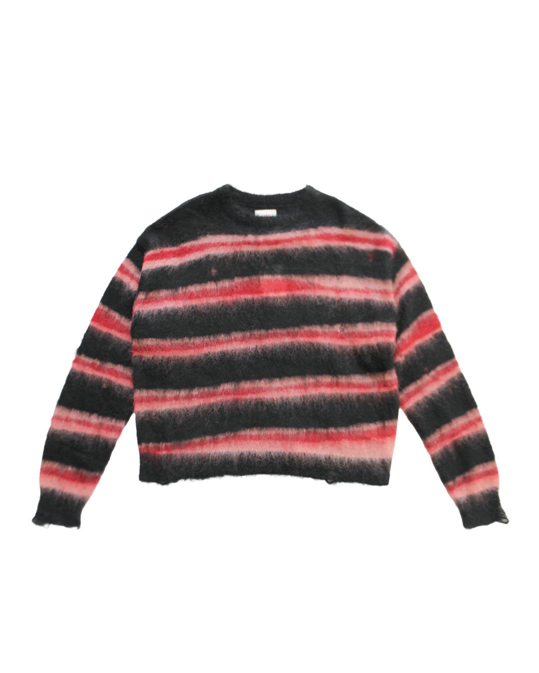 DISTORTED BORDER MOHAIR SWEATER｜BLACK
