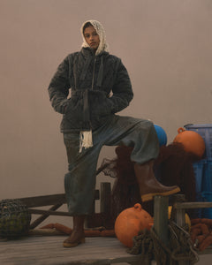 DENIM PUFF JACKET｜BLACK