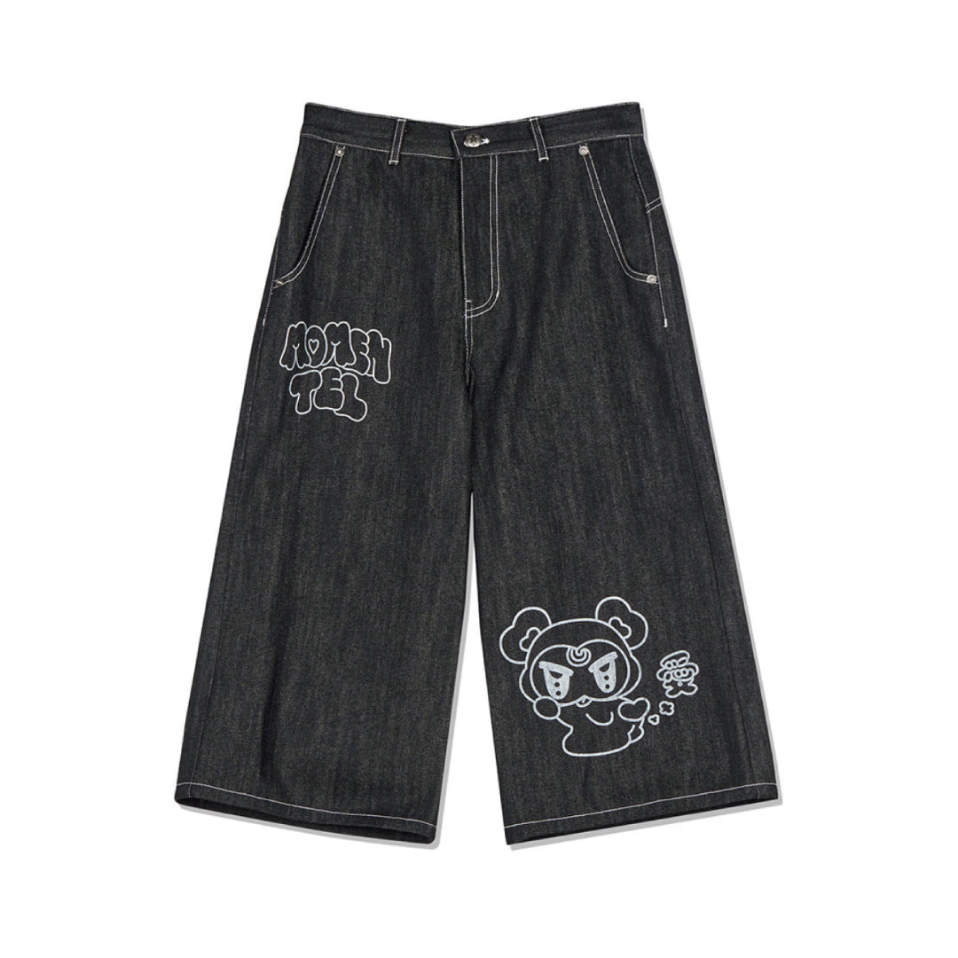 BABY BLACK DENIM SHORT PANTS