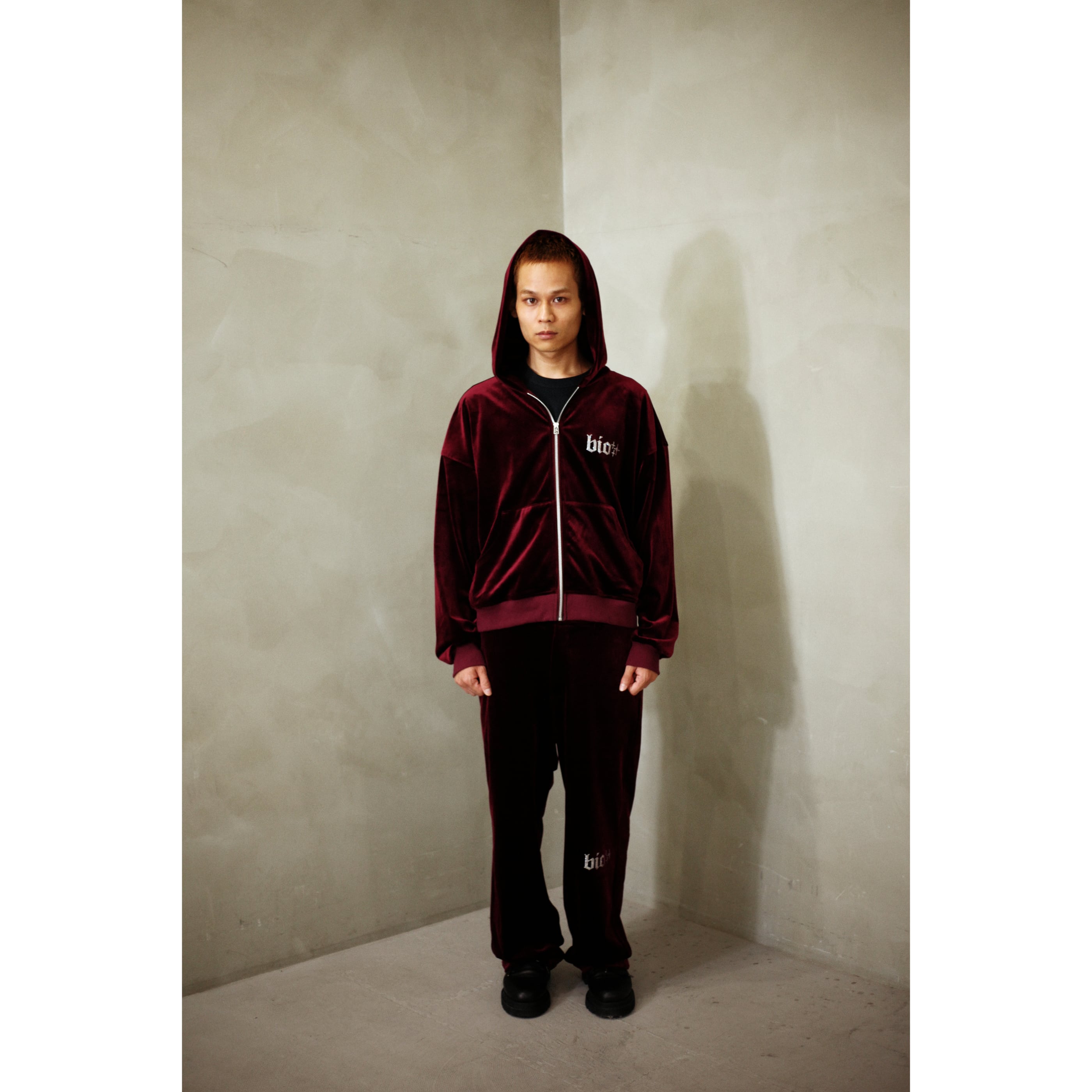 VELOUR TROUSERS｜BORDEAUX