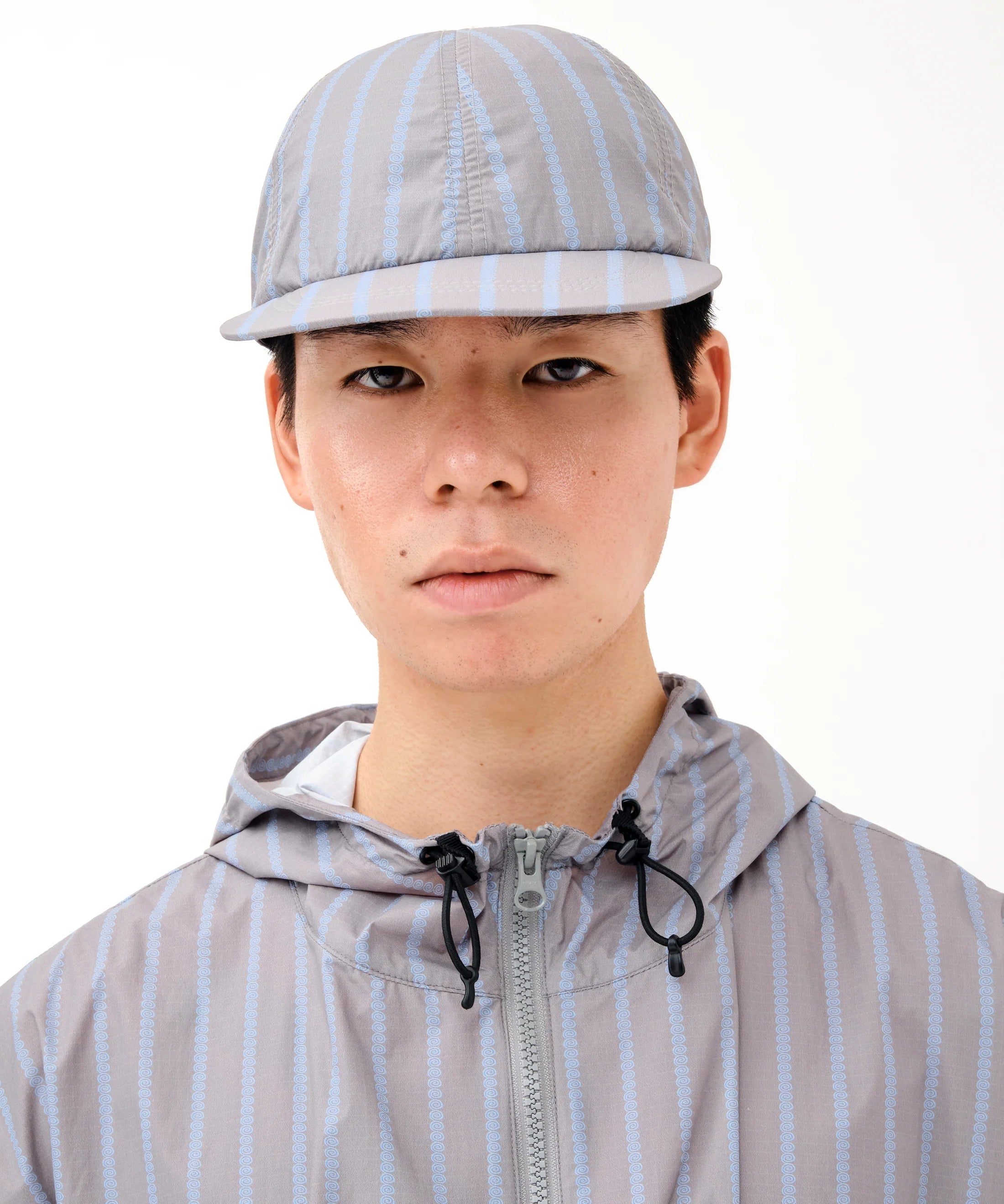 STRIPE NYLON SOFT CAP ｜GRAY – NOU-KON