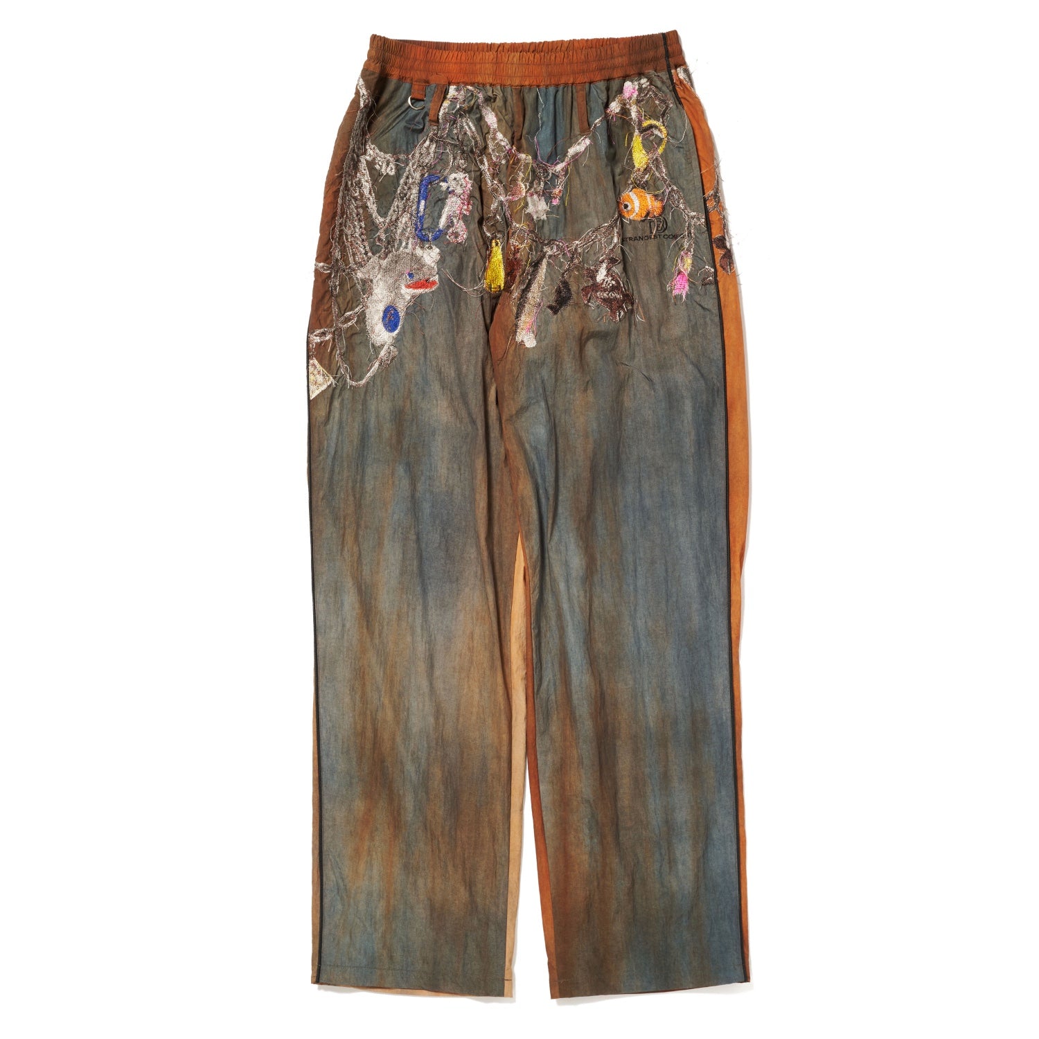 EMBROIDERED CHAIN TRACK PANTS｜BROWN – NOU-KON