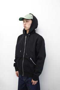 ZIP UP HOODIE XIN｜BLACK