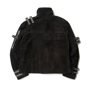 BUCKLE OVERLOAD LEATHER JACKET｜BLK SUEDE