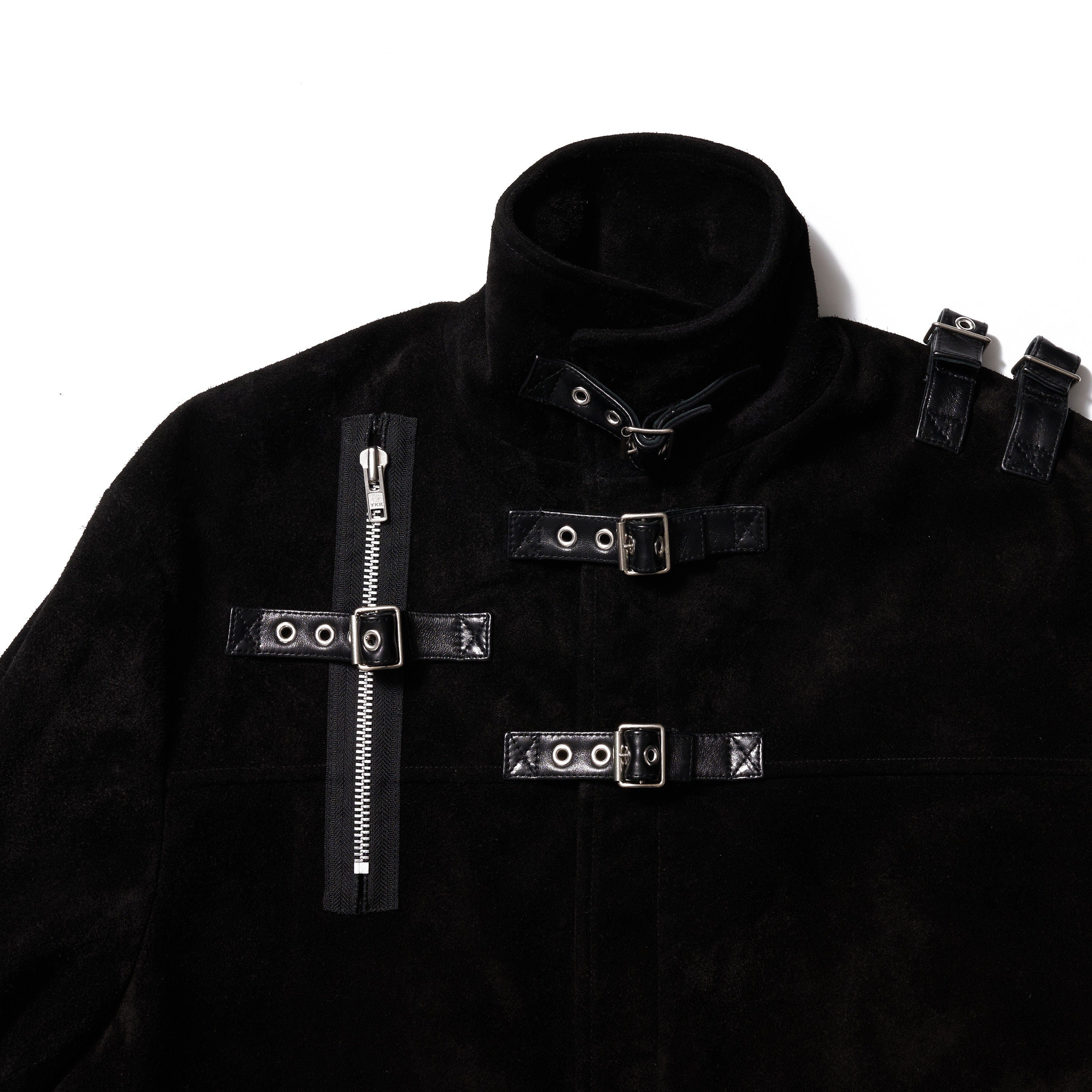 BUCKLE OVERLOAD LEATHER JACKET｜BLK SUEDE
