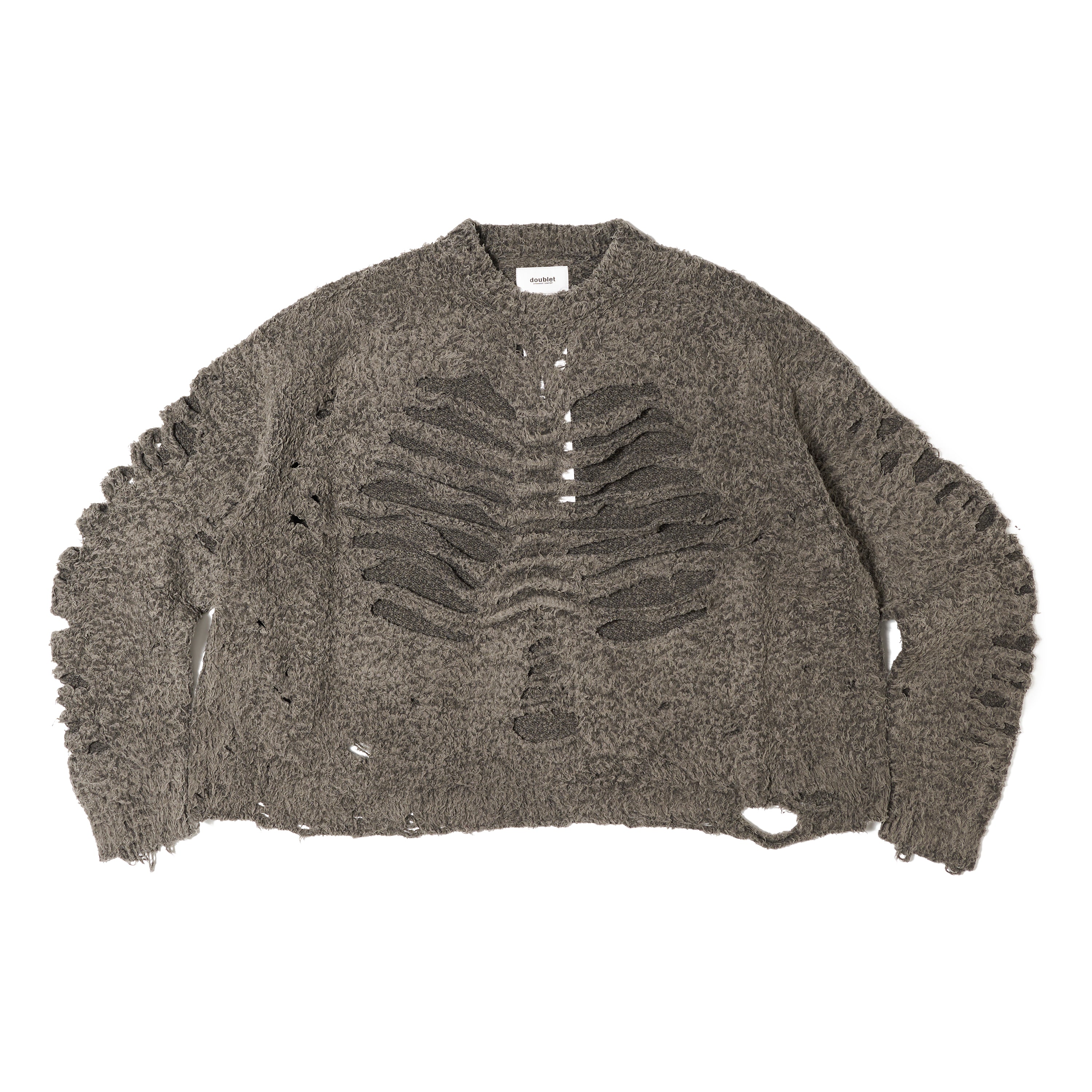 RIBCAGE KNIT PULLOVER｜GREY