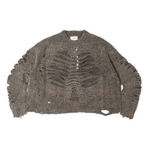 RIBCAGE KNIT PULLOVER｜GREY