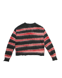 DISTORTED BORDER MOHAIR SWEATER｜BLACK
