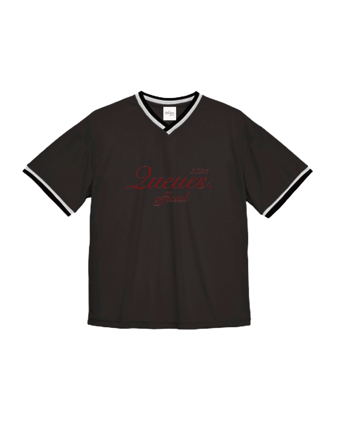 QUEUES GAME TSHIRT｜BLACK × CRIMSON