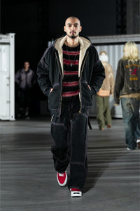 DISTORTED BORDER MOHAIR SWEATER｜BLACK
