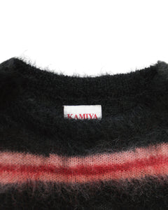 DISTORTED BORDER MOHAIR SWEATER｜BLACK
