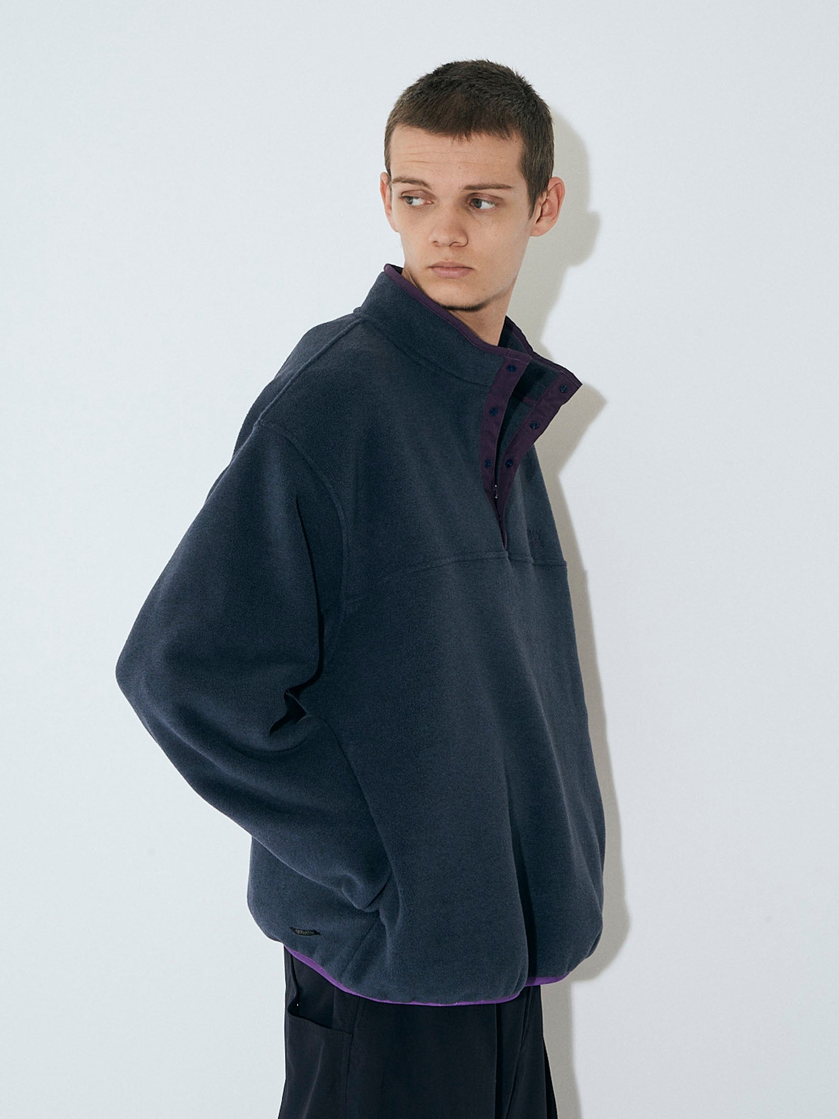 FLEECE SNAP PULLOVER｜NAVY