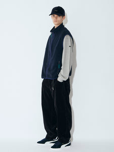 FLEECE FULL ZIP VEST｜NAVY
