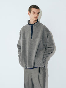 FLEECE SNAP PULLOVER｜GREY