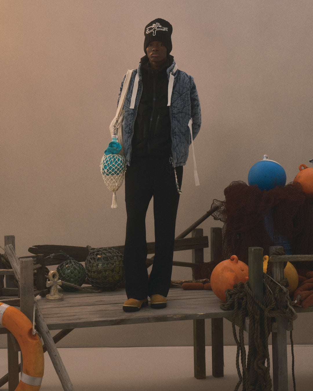 DENIM PUFF JACKET｜BLUE