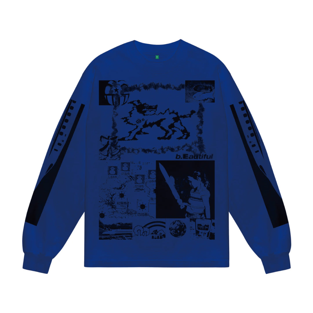 b.Eautiful x kiiro Shinkansen LS Shirt ｜Cobalt Blue