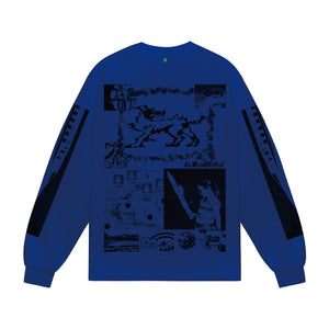 b.Eautiful x kiiro Shinkansen LS Shirt ｜Cobalt Blue