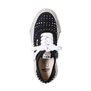 BAKER Original Sole Studded Paint Canvas Low-Top Sneaker ｜Black