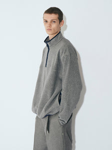 FLEECE SNAP PULLOVER｜GREY