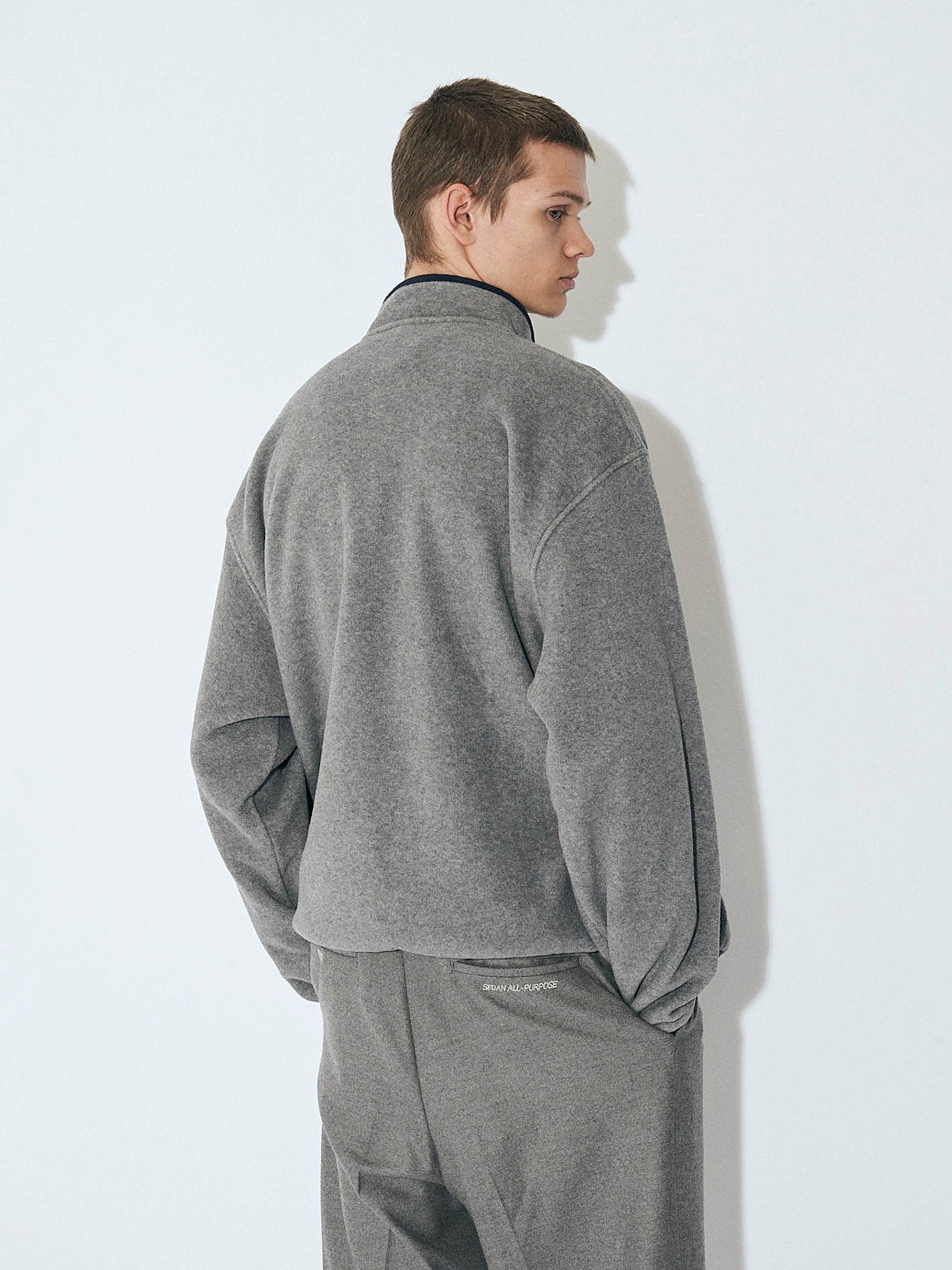 FLEECE SNAP PULLOVER｜GREY