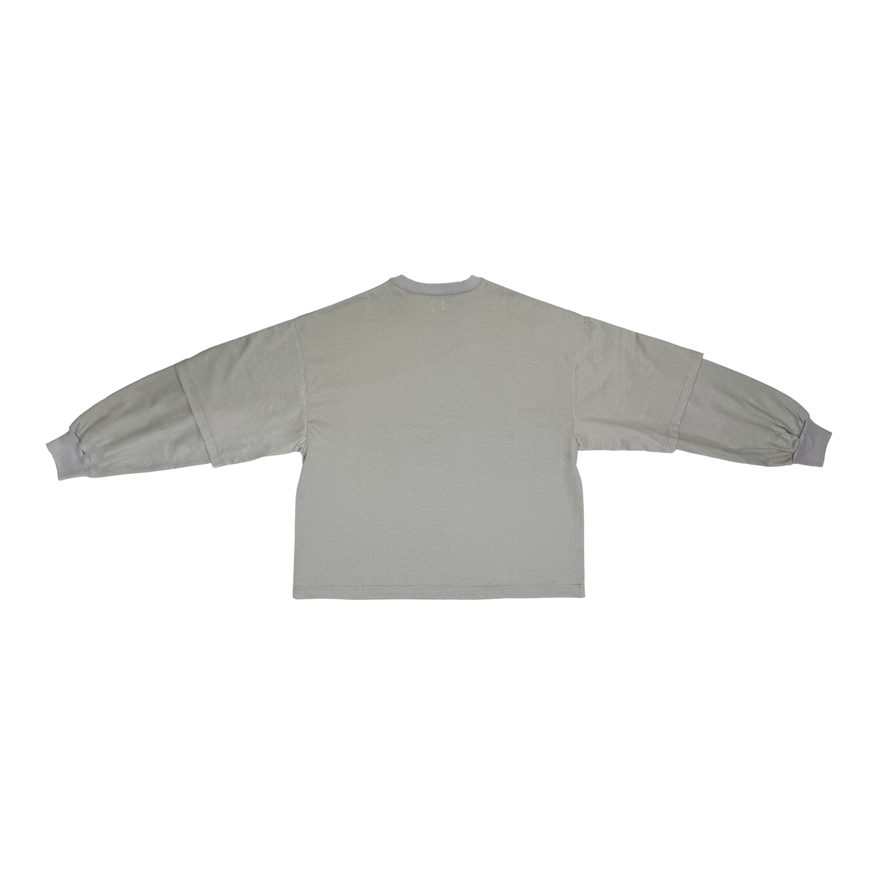 LAYERED OVERPRINTED TEE｜ GRAY