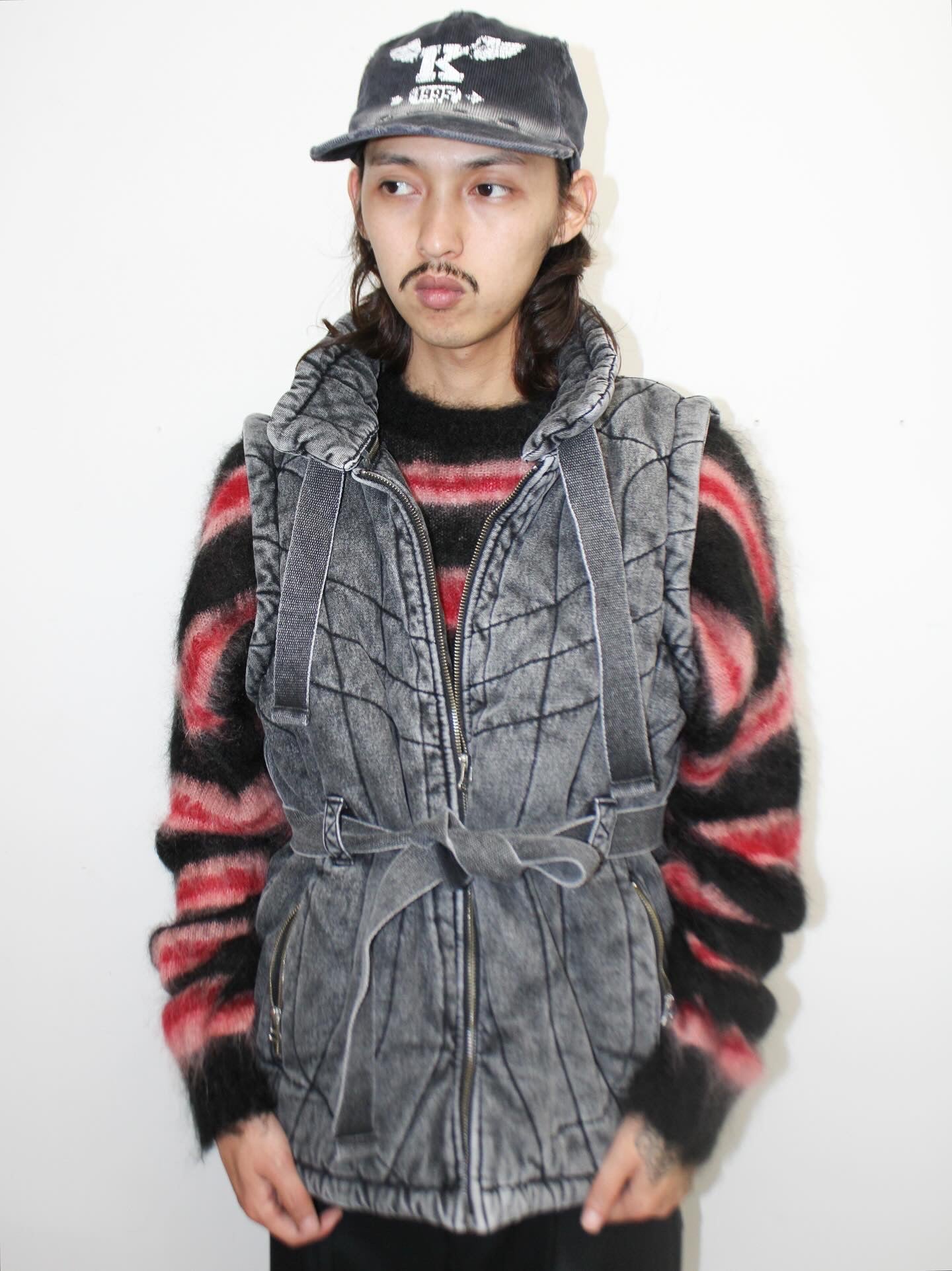 DENIM PUFF JACKET｜BLACK