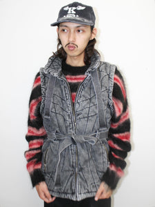 DENIM PUFF JACKET｜BLACK