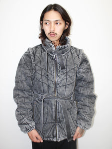 DENIM PUFF JACKET｜BLACK