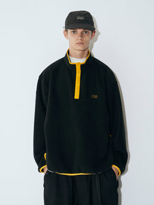 FLEECE SNAP PULLOVER｜BLACK