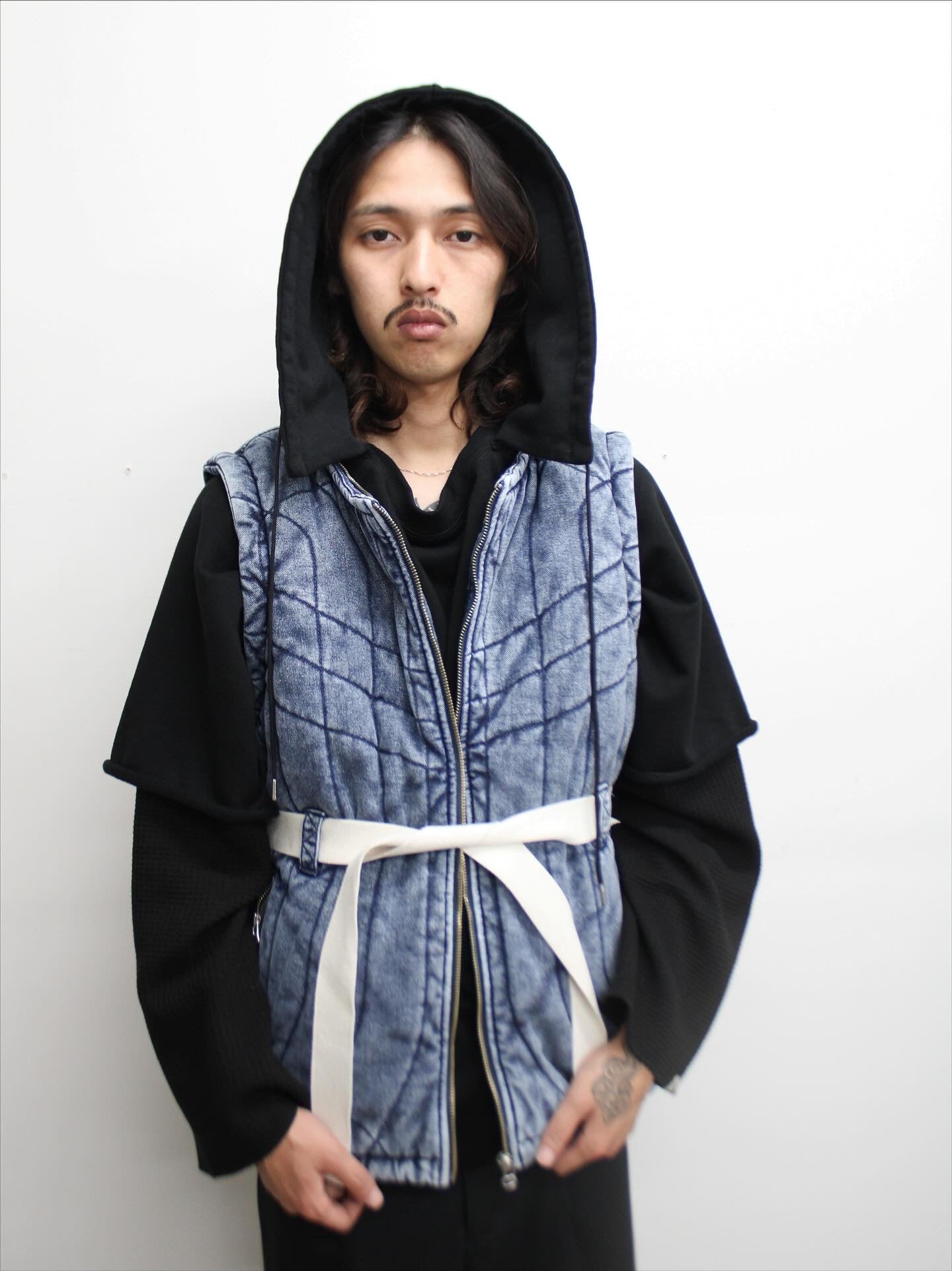 DENIM PUFF JACKET｜BLUE