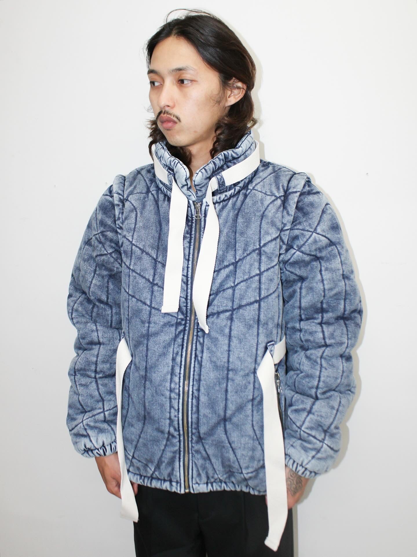 DENIM PUFF JACKET｜BLUE