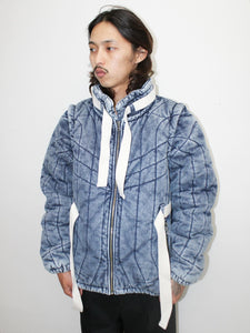 DENIM PUFF JACKET｜BLUE