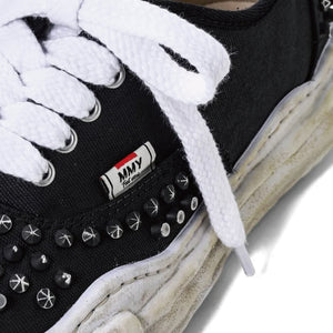 BAKER Original Sole Studded Paint Canvas Low-Top Sneaker ｜Black