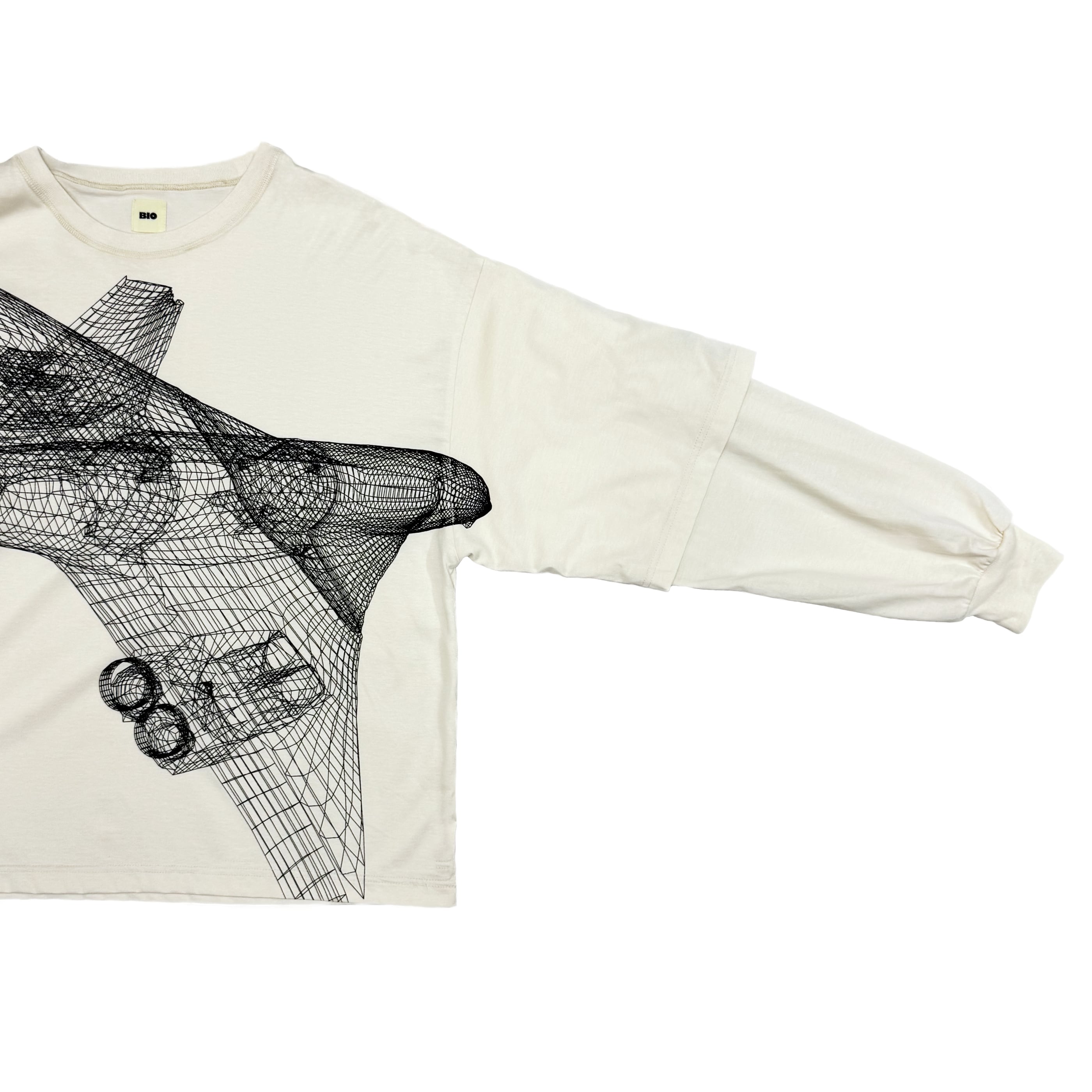 LAYERED OVERPRINTED TEE｜ NATURAL