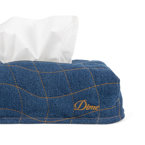 QUILTED TISSUE BOX COVER｜INDIGO