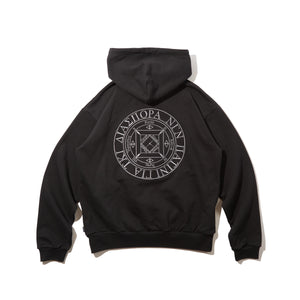 EMBROIDERED MAGIC CIRCLE HOODED SWEATSHIRT｜BLACK