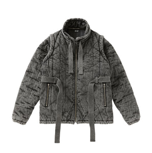 DENIM PUFF JACKET｜BLACK