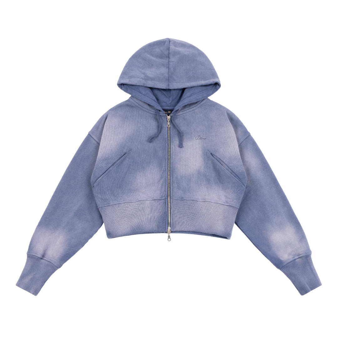 CROPPED ZIP HOODIE｜LAVENDER WASHED