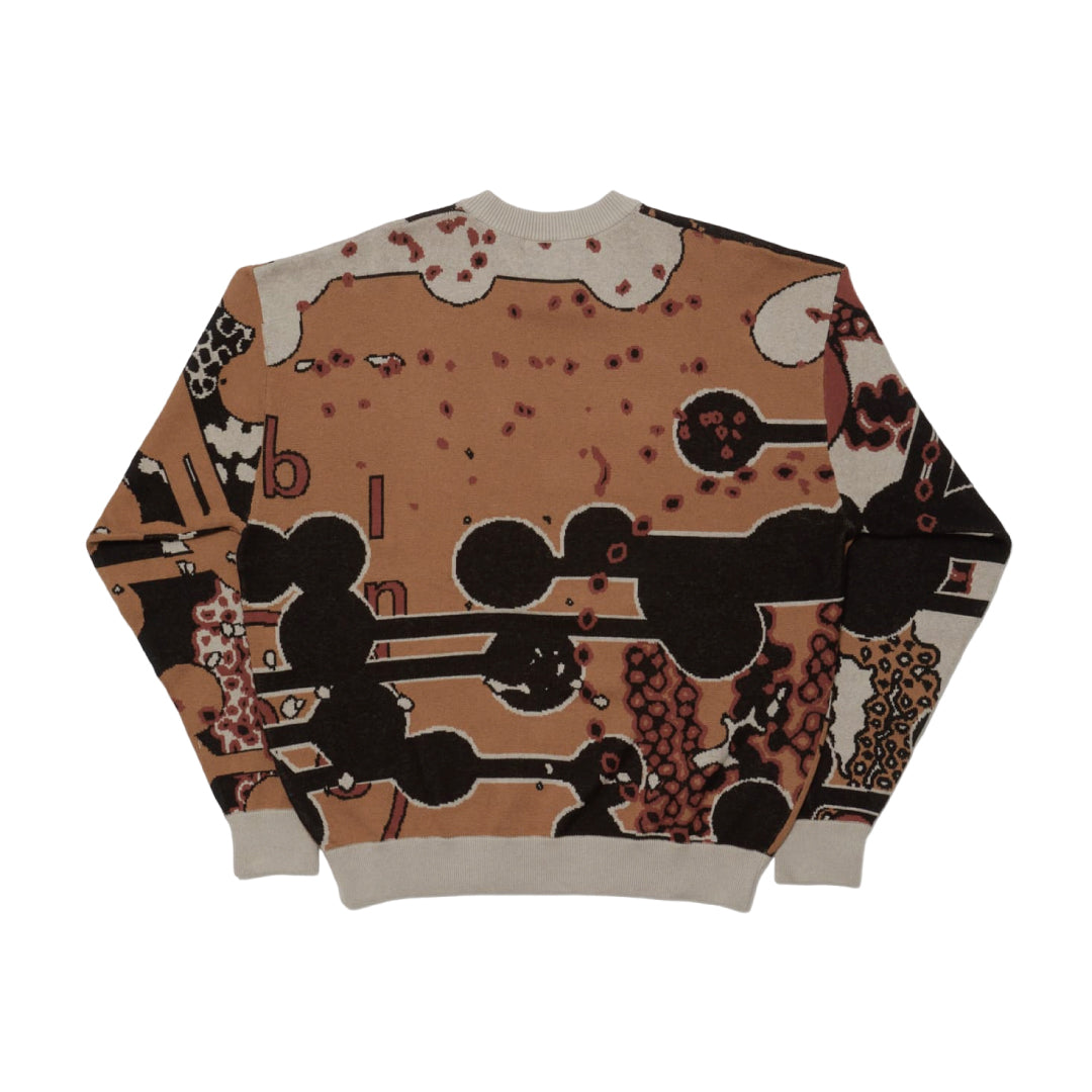 JACQUARD COTTON CREWNECK SWEATER｜BEIGE