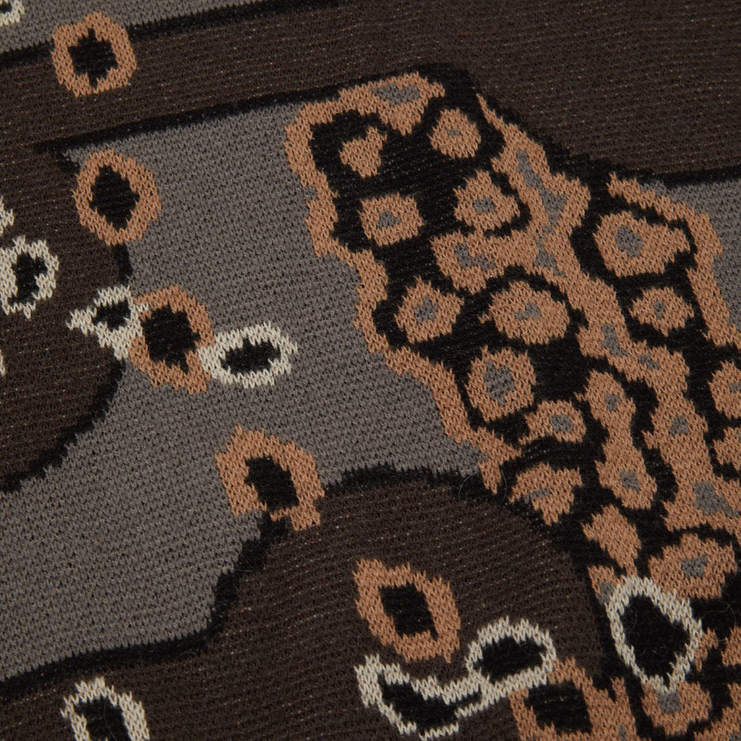 JACQUARD COTTON CREWNECK SWEATER｜BLACK